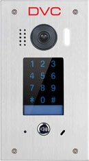 Vanjska pozivna jedinica s fish-eye kamerom u boji i 1 pozivnom tipkom. Izrađena od nehrđajućeg čelika. IP54 zaštita. Ugrađena tipkovnica osjetljiva na dodir za kontrolu pristupa. Podžbukna ugradnja (kutija u kompletu).