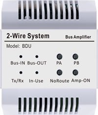 Razdjelnik napajanja i pojačalo BUS komunikacije za V-TEK DT sustave. Omogućava povećavanje kapaciteta sustava i veće dozvoljene udaljenosti između komponenti. Repeater / router / gateway način rada. Uz svaki VT DT-BDU potrebno je i dodatno napajanje serije PS.